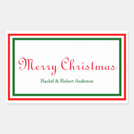 Dubbele kersttrim - Rechthoeksticker Rechthoekige Sticker