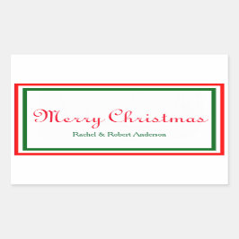 Dubbele kersttrim - Rechthoeksticker Rechthoekige Sticker