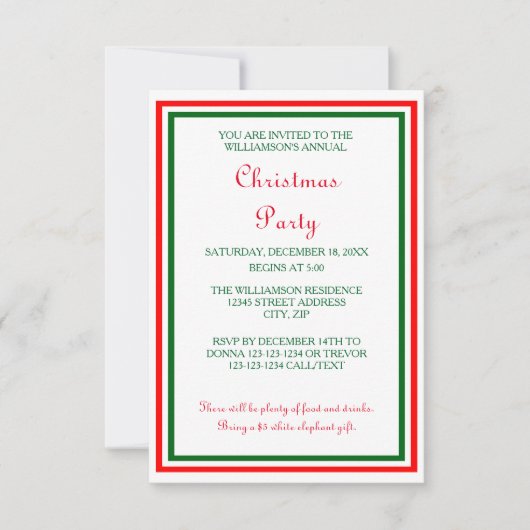 Dubbele kerstversiering -3x5 Kerstfeest uitnodigen Kaart (Voorkant)