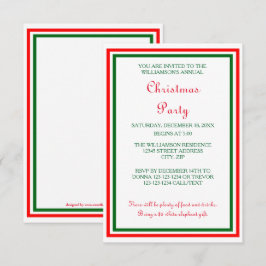 Dubbele kerstversiering -3x5 Kerstfeest uitnodigen Kaart