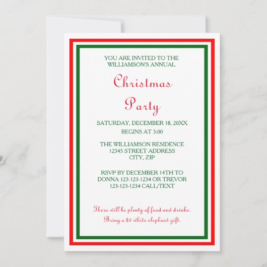 Dubbele kerstversiering -5x7 Kerstfeest uitnodigen Kaart (Voorkant)