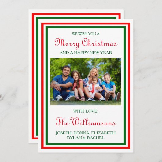 Dubbele kerstversiering foto - 5x7 kerst Kaart (Voorkant / Achterkant)