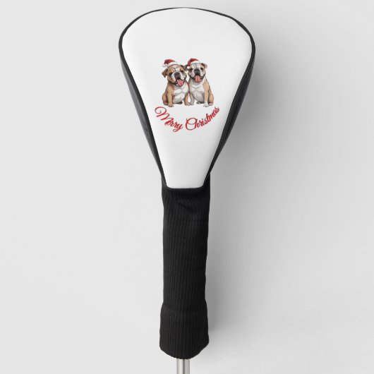 Dubbele Kerstvreugde Merry Bulldogs Classic T-Shir Golfheadcover (Voorkant)