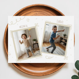 Dubbele Kids Jongens Broer/Zus Foto Gezamenlijke V Kaart