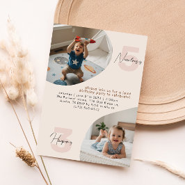 Dubbele kinderfoto gezamenlijke dubbele verjaardag kaart