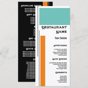 Dubbele Klassieke Blok Kleur, Restaurant Slimline Menu