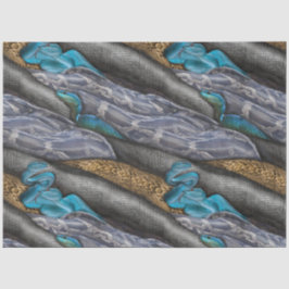 Dubbele kleurenreptielen blauw, zwart en geel-brui tissuepapier