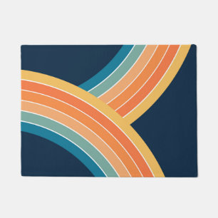 Dubbele kleurrijke retro stijl regenboog deurmat