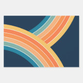 Dubbele kleurrijke retro stijl regenboog inpakpapier vel (Voorkant 3)