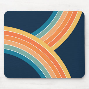 Dubbele kleurrijke retro stijl regenboog muismat