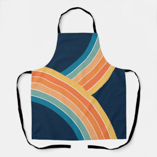 Dubbele kleurrijke retro stijl regenboog schort