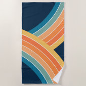 Dubbele kleurrijke retro stijl regenboog strandlaken (Voorkant)
