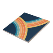 Dubbele kleurrijke retro stijl regenboog tegeltje (Zijkant)