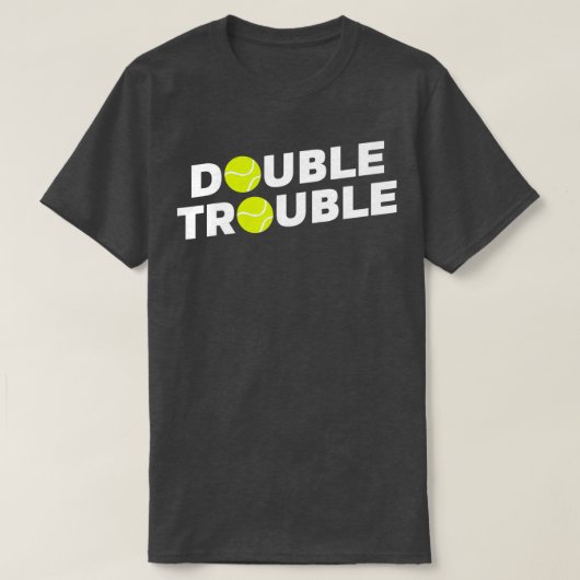 Dubbele knappe tennis met Tennis Balls T-shirt (Design voorkant)