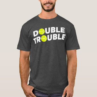 Dubbele knappe tennis met Tennis Balls T-shirt