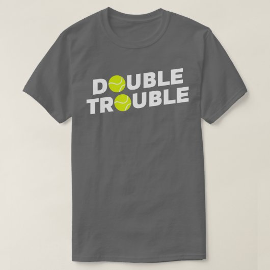 Dubbele knappe tennis met Tennis Balls T-shirt (Design voorkant)