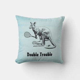 Dubbele knelbare Kangaroo Tennis Player Kussen