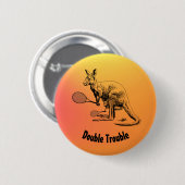 Dubbele knelbare Kangaroo Tennis Player Ronde Button 5,7 Cm (Voorkant /achterkant)
