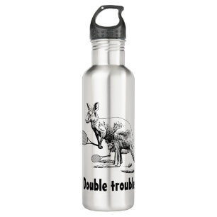 Dubbele knelbare Kangaroo Tennis Player Waterfles
