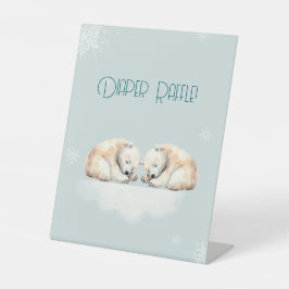 Dubbele knuffels met twee Baby showers Reclamebord Met Voetstuk