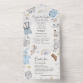 Dubbele knuppels, dubbele Baby All In One Uitnodiging (Binnen)