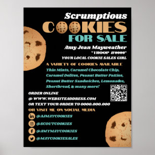 Dubbele koekjes Logo, koekjesverkoop Poster