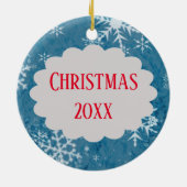 Dubbele koekjesbrood Koekkerst met Names Jaar Keramisch Ornament (Achterkant)