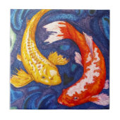 Dubbele Koi-visontwerp Tegeltje (Voorkant)