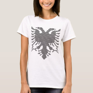 Dubbele kop Albanese Adelaar gestippelde Silhouet T-shirt