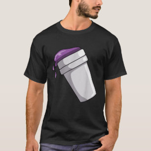 Dubbele kopje paarse drink mager t-shirt