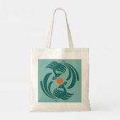  dubbele kranen groen tote bag (Achterkant)