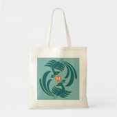  dubbele kranen groen tote bag (Voorkant)