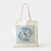  dubbele kranen lichtblauw tote bag (Achterkant)