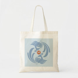  dubbele kranen lichtblauw tote bag