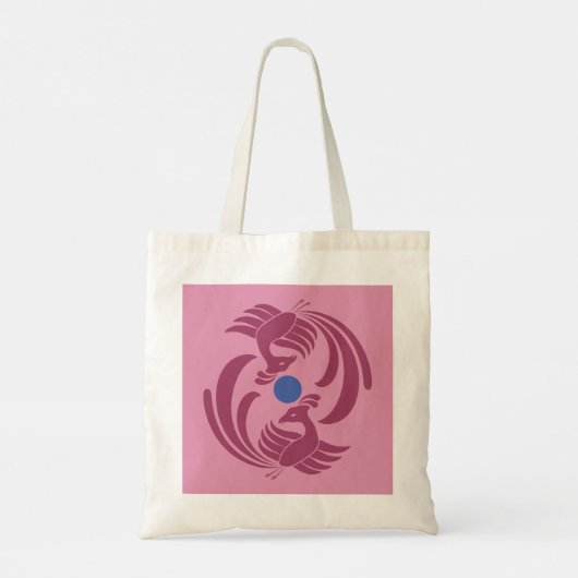  dubbele kranen rood tote bag (Achterkant)