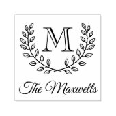 Dubbele krans Monogram Initiaal Familienaam Zelfinktende Stempel (Design)