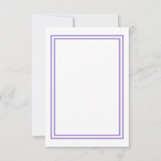 Dubbele Lavendel Trim - 3x5 bruiloft uitnodiging (Achterkant)