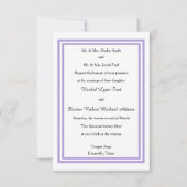 Dubbele Lavendel Trim - 3x5 bruiloft uitnodiging (Voorkant)