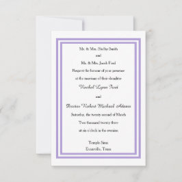 Dubbele Lavendel Trim - 3x5 bruiloft uitnodiging