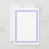 Dubbele Lavendel Trim - 3x5 bruiloft uitnodiging (Achterkant)