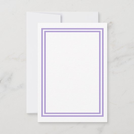 Dubbele Lavendel Trim - 3x5 bruiloft uitnodiging (Achterkant)
