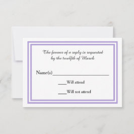 Dubbele Lavendel Trim - RSVP-kaart RSVP Kaartje