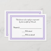 Dubbele Lavendel Trim - RSVP-kaart RSVP Kaartje (Voorkant / Achterkant)