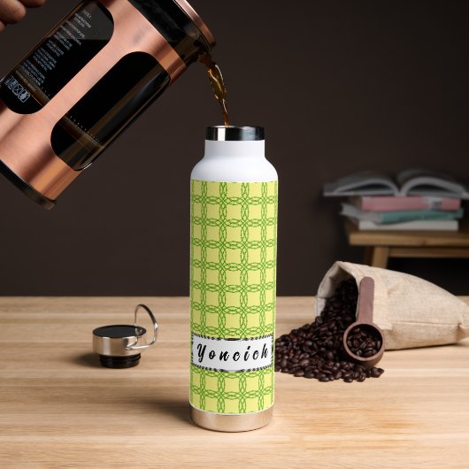 Dubbele ledercirkel door Kenneth Yoncich Waterfles (Koffie)