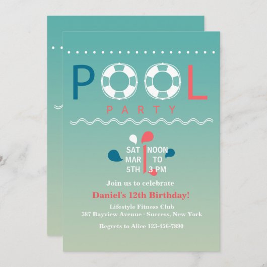 Dubbele Levensbehoud Uitnodiging (Voorkant / Achterkant)