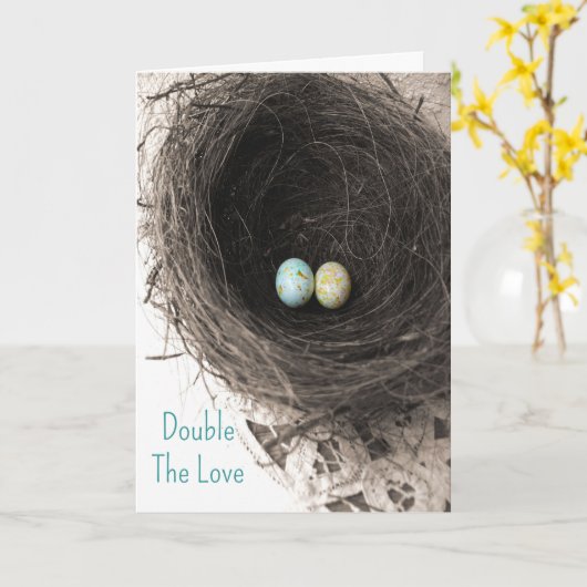 Dubbele Liefdeskaart Tweeling Congratulatiekaart Kaart (Gele Bloem)