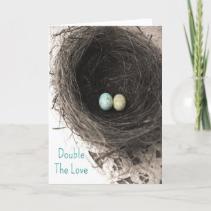 Dubbele liefdeskaart tweelingen gefeliciteerd kaart
