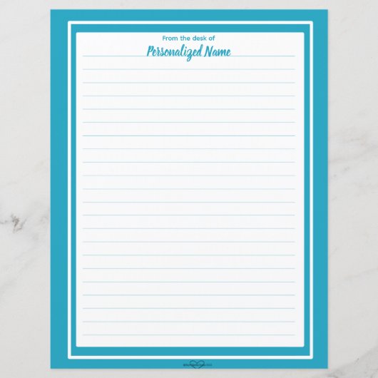 Dubbele Lijn Lijst Blauw Lijnpapier Blad (Voorkant)