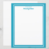 Dubbele Lijn Lijst Blauw Ongevoerd Papierblad (Voorkant / Achterkant)