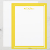 Dubbele Lijn Lijst Geel Ongevoerd Papierblad (Voorkant / Achterkant)